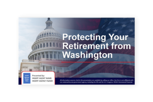 Stonewood's Washington's Impact on your Retirement seminar or webinar presentation.