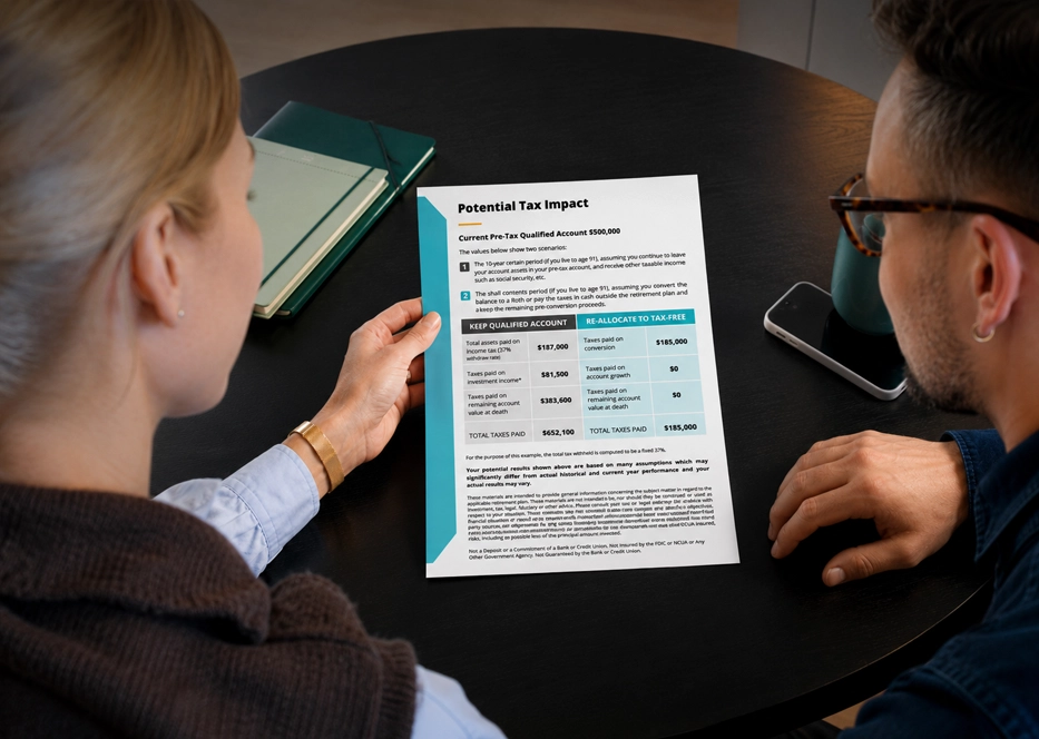 Financial software on tablet