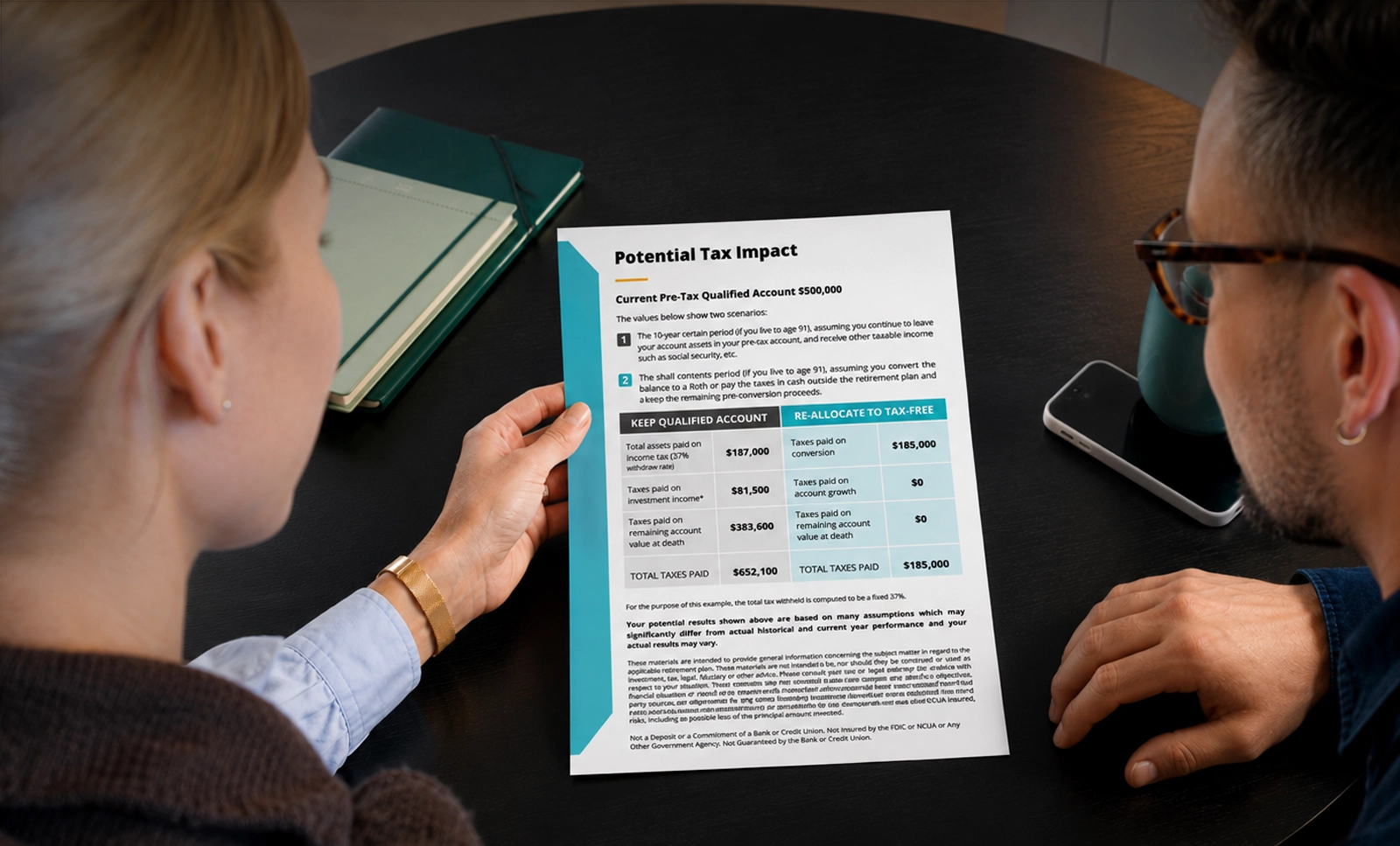 Financial software on tablet